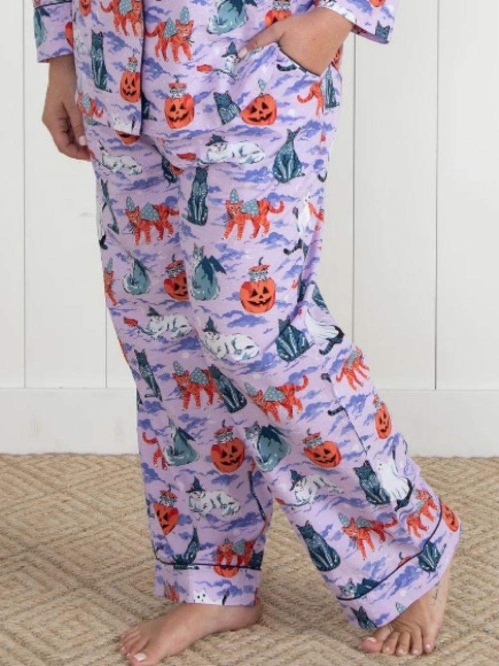 Printfresh Halloween House Cats organic cotton pajama pants small